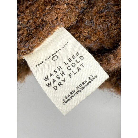 Glassons Brown Turtleneck Balloon Sleeve Cropped Sweater Pullover Top - Picture 4 of 8